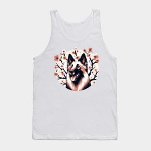 Belgian Tervuren Welcomes Spring with Cherry Blossoms Ablaze Tank Top